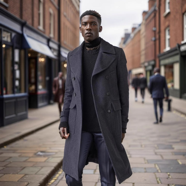 Herren elegant trench coat med dubbel knappslå Eva Jonsson-Eva Jonsson