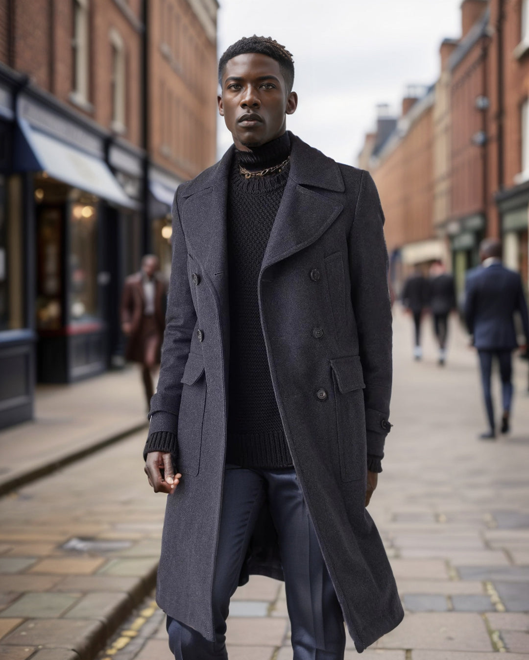 Herren elegant trench coat med dubbel knappslå Eva Jonsson-Eva Jonsson