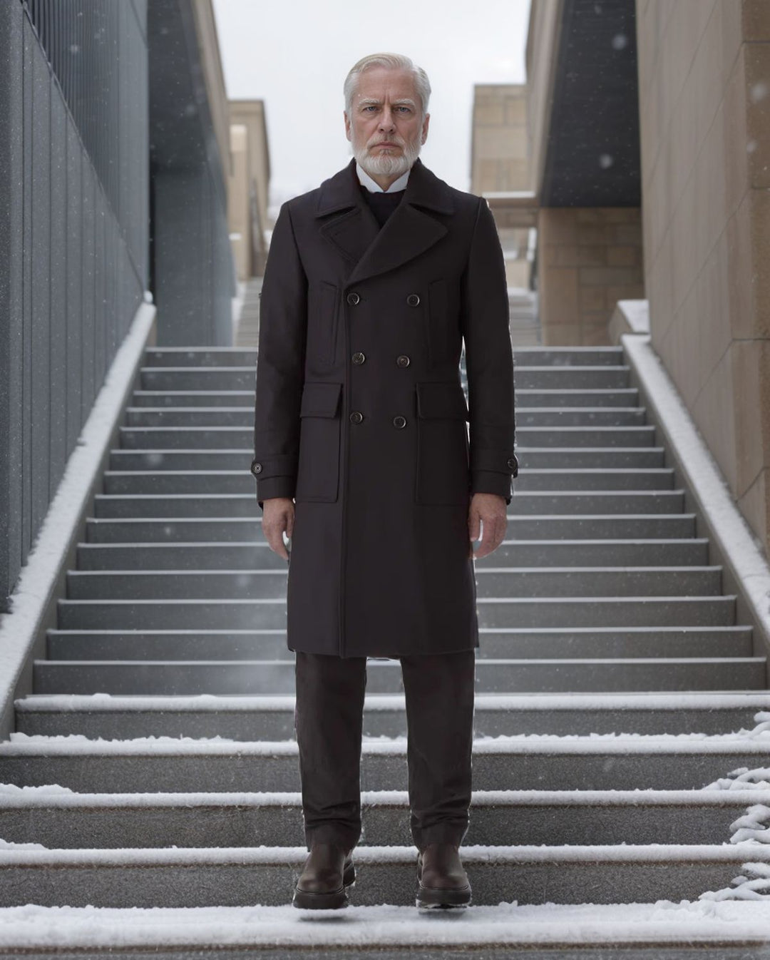 Herren elegant trench coat med dubbel knappslå Eva Jonsson-Eva Jonsson