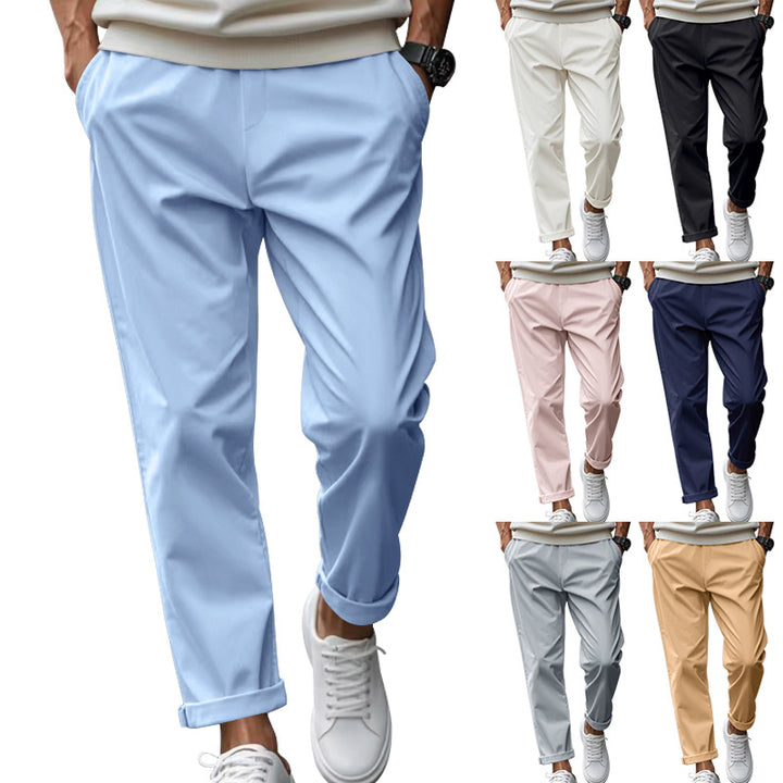 Herren eleganta Chino-byxor med bekväm midja och trendig skärning Mirla-Eva Jonsson