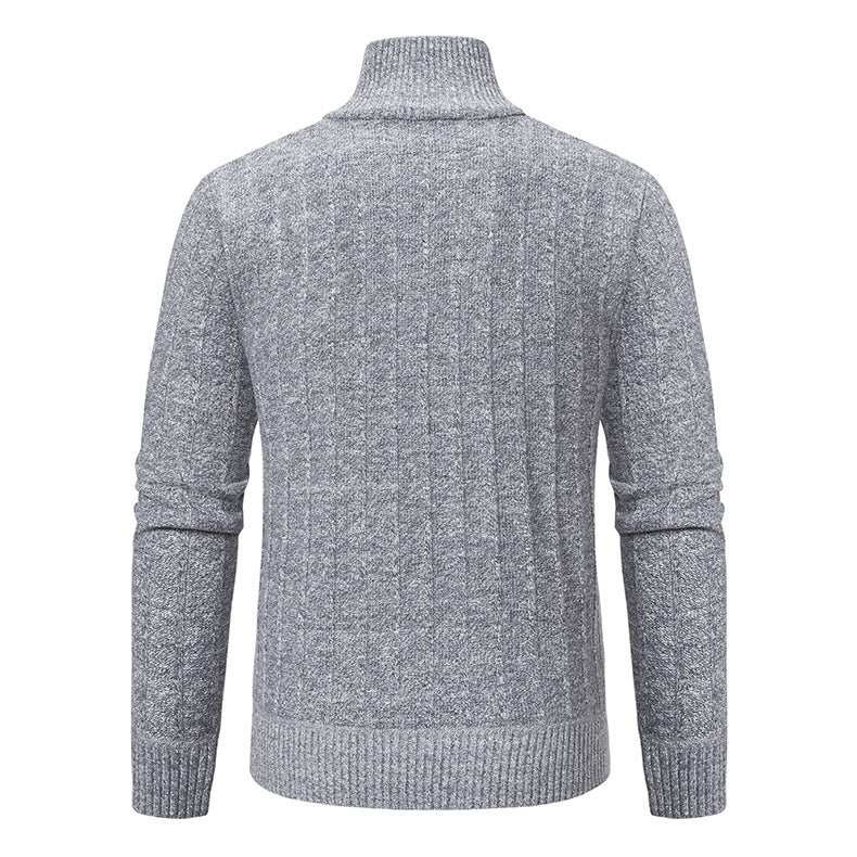 Herren finstricktröja med dragkedja och strukturerad design Mirla-Eva Jonsson