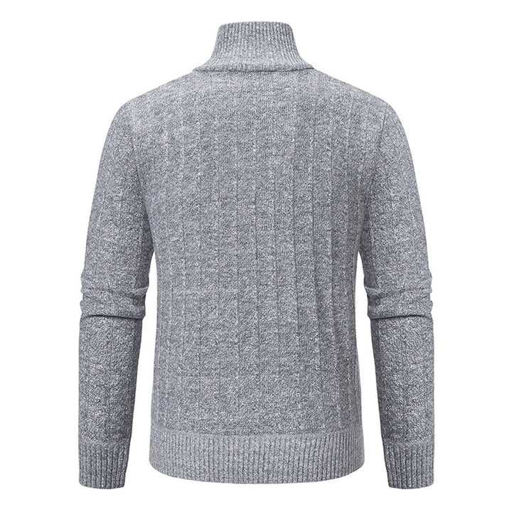 Herren finstricktröja med dragkedja och strukturerad design Mirla-Eva Jonsson