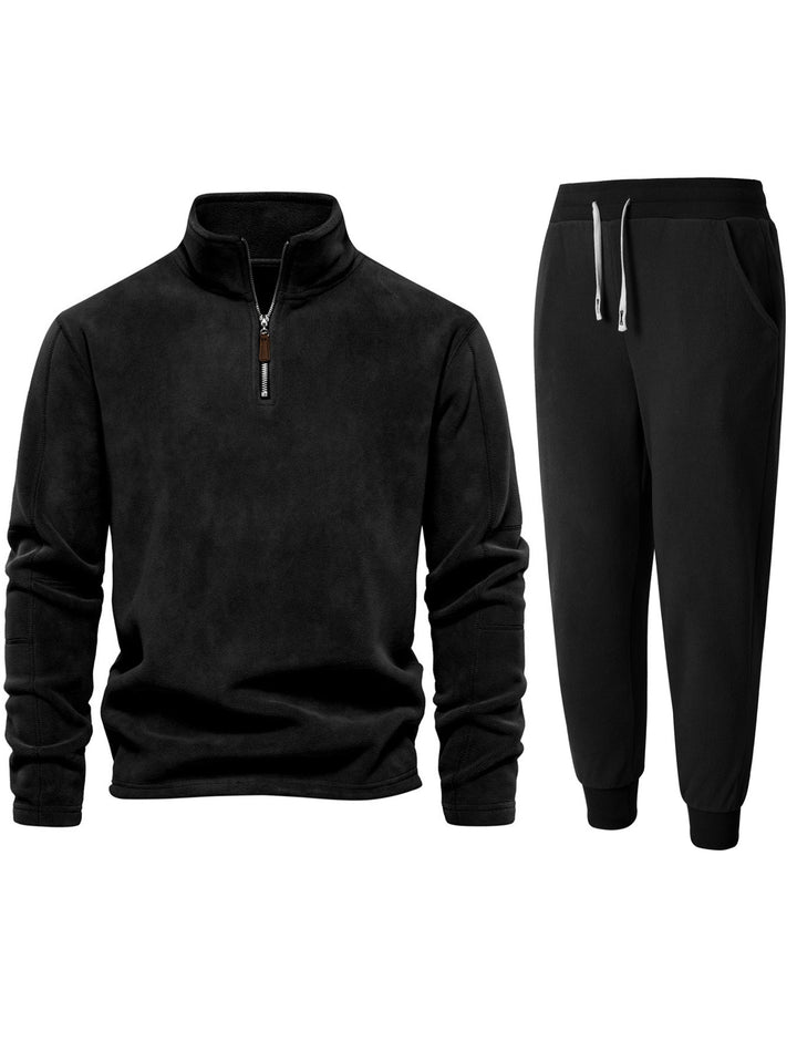 Herren fleece tröja med kort dragkedja och bekväma joggingbyxor Eva Jonsson-Eva Jonsson