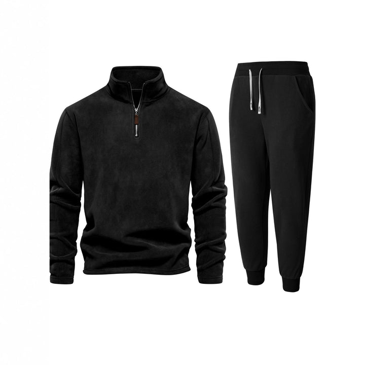 Herren fleece tröja med kort dragkedja och bekväma joggingbyxor Mirla-Eva Jonsson