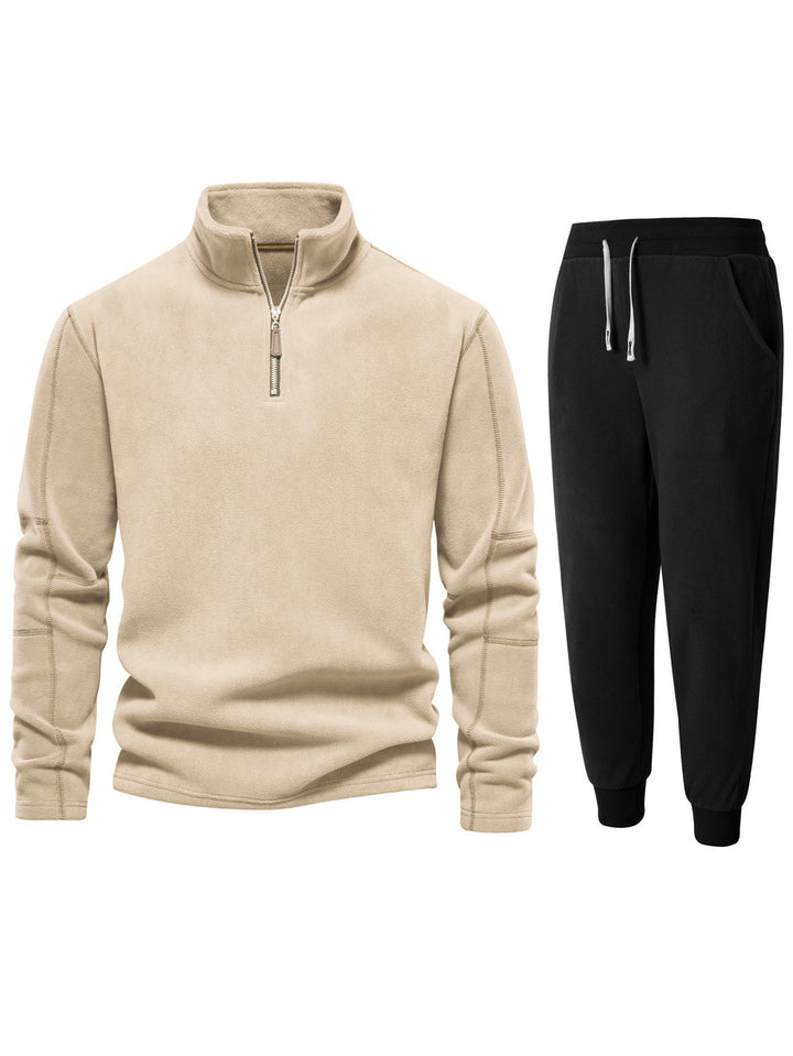 Herren fleece tröja med kort dragkedja och bekväma joggingbyxor Mirla-Eva Jonsson