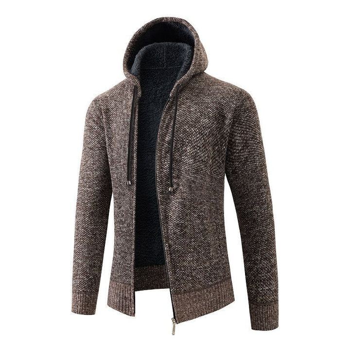 Herren fodrad cardigan med huva Mirla-Eva Jonsson