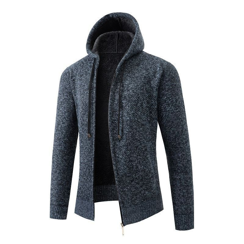 Herren fodrad cardigan med huva Mirla-Eva Jonsson