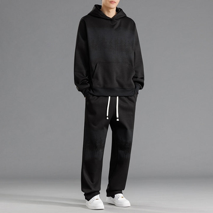 Herren fritids-loungewear-set med avslappnad passform och kreativt trädmotiv Eva Jonsson-Eva Jonsson
