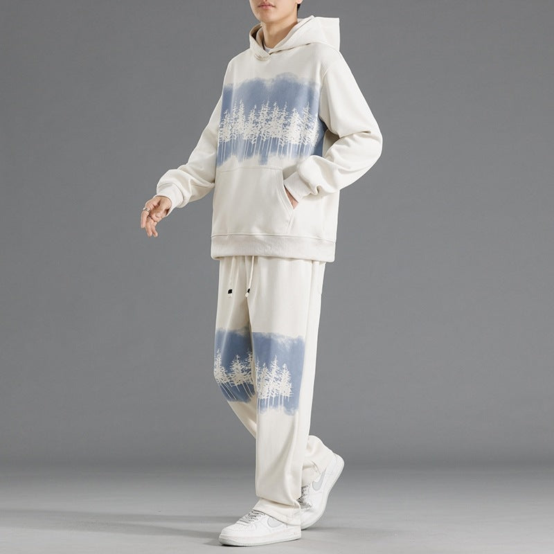 Herren fritids-loungewear-set med avslappnad passform och kreativt trädmotiv Eva Jonsson-Eva Jonsson