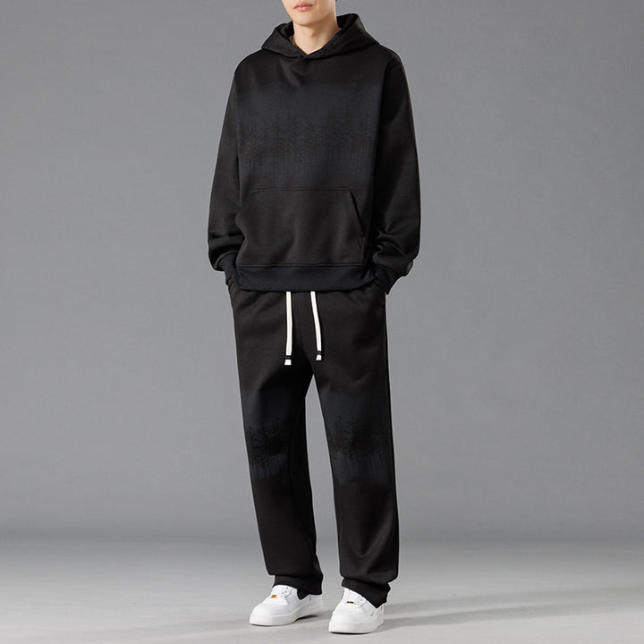 Herren fritids-loungewear-set med avslappnad passform och kreativt trädmotiv Eva Jonsson-Eva Jonsson