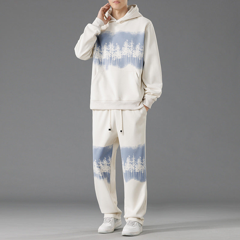 Herren fritids-loungewear-set med avslappnad passform och kreativt trädmotiv Eva Jonsson-Eva Jonsson