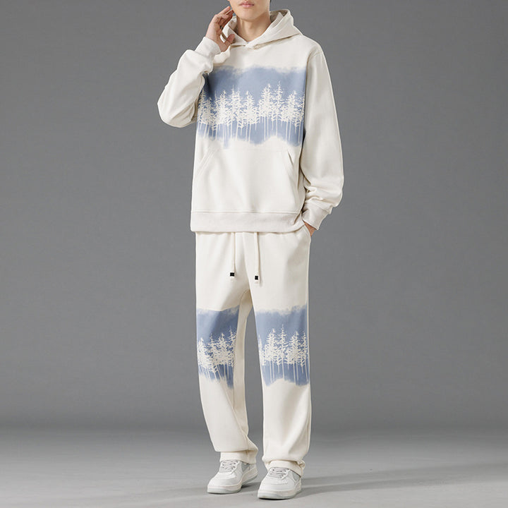 Herren fritids-loungewear-set med avslappnad passform och kreativt trädmotiv Eva Jonsson-Eva Jonsson