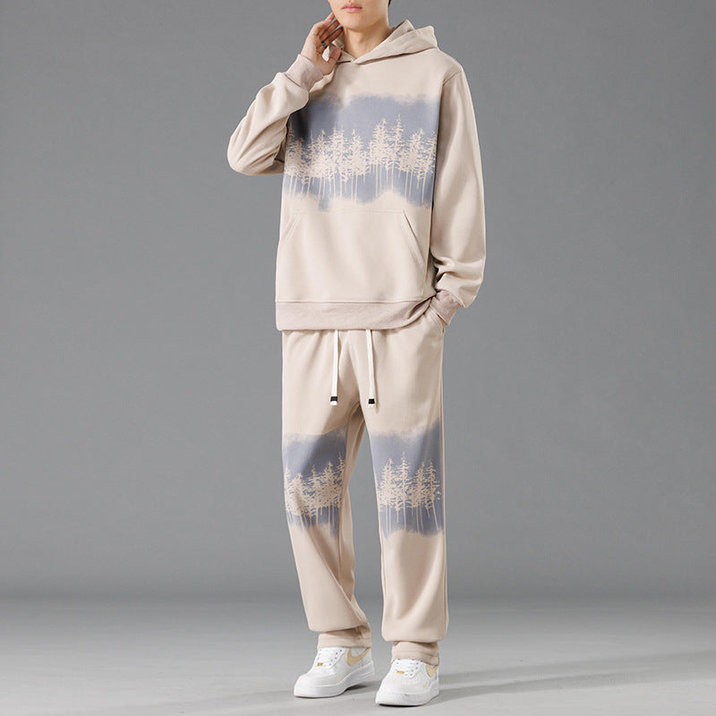 Herren fritids-loungewear-set med avslappnad passform och kreativt trädmotiv Eva Jonsson-Eva Jonsson
