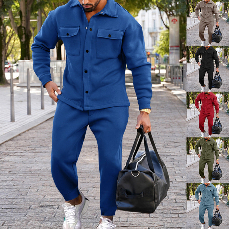 Herren fritidsset med strukturerad överdel och matchande joggingsbyxor Mirla-Eva Jonsson