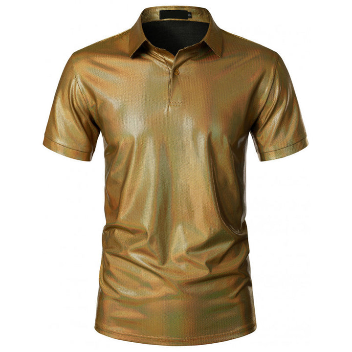 Herren glänsande polo t-shirt i högkvalitativt tyg Eva Jonsson-Eva Jonsson
