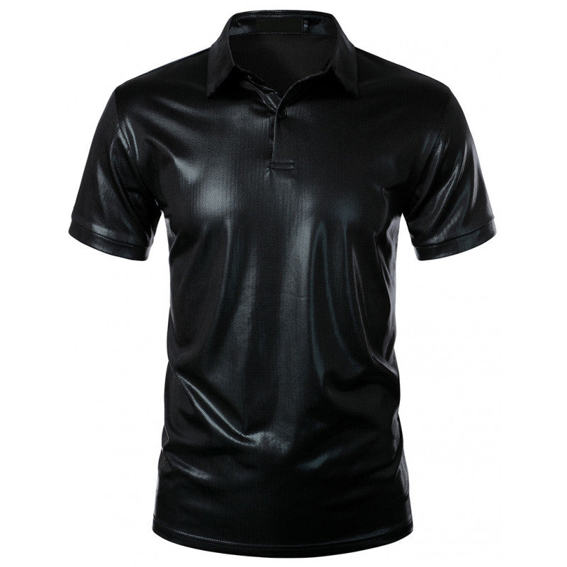 Herren glänsande polo t-shirt i högkvalitativt tyg Eva Jonsson-Eva Jonsson