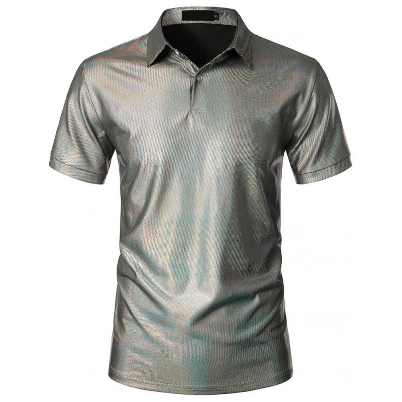 Herren glänsande polo t-shirt i högkvalitativt tyg Eva Jonsson-Eva Jonsson
