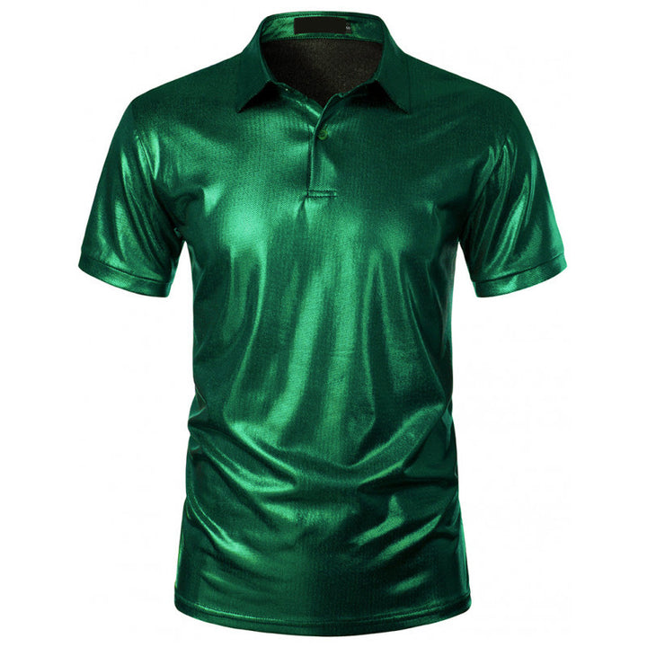 Herren glänsande polo t-shirt i högkvalitativt tyg Eva Jonsson-Eva Jonsson