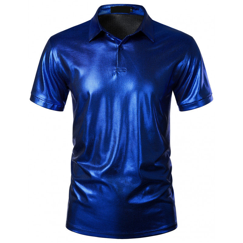 Herren glänsande polo t-shirt i högkvalitativt tyg Eva Jonsson-Eva Jonsson