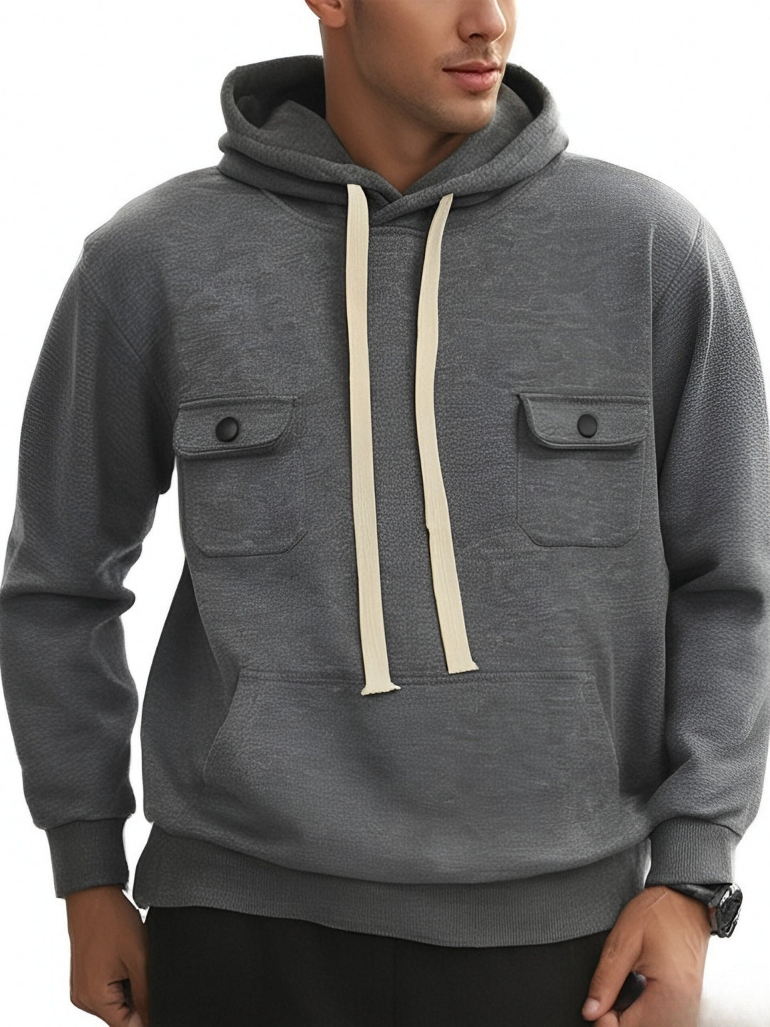 Herren hooded sweater with practical pockets and modern design Eva Jonsson-Eva Jonsson