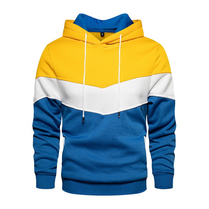 Herren hooded sweatshirt med kontrasterande färgblock och mjukt foder Eva Jonsson-Eva Jonsson