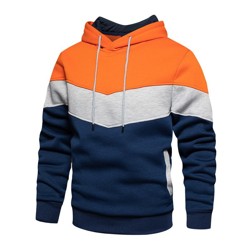 Herren hooded sweatshirt med kontrasterande färgblock och mjukt foder Eva Jonsson-Eva Jonsson