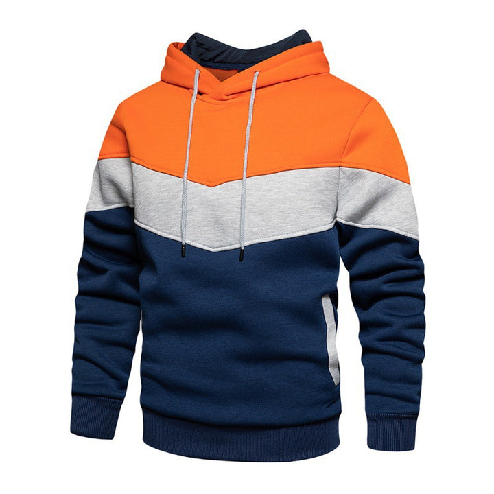 Herren hooded sweatshirt med kontrasterande färgblock och mjukt foder Eva Jonsson-Eva Jonsson
