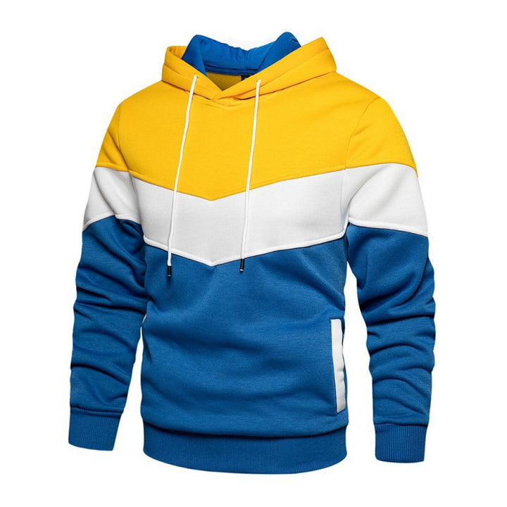 Herren hooded sweatshirt med kontrasterande färgblock och mjukt foder Eva Jonsson-Eva Jonsson