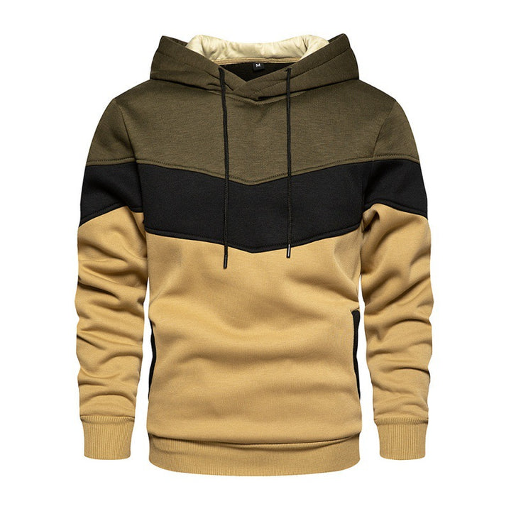 Herren hooded sweatshirt med kontrasterande färgblock och mjukt foder Eva Jonsson-Eva Jonsson