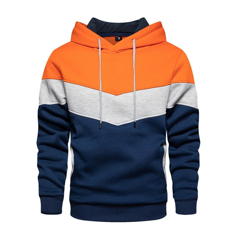 Herren hooded sweatshirt med kontrasterande färgblock och mjukt foder Eva Jonsson-Eva Jonsson