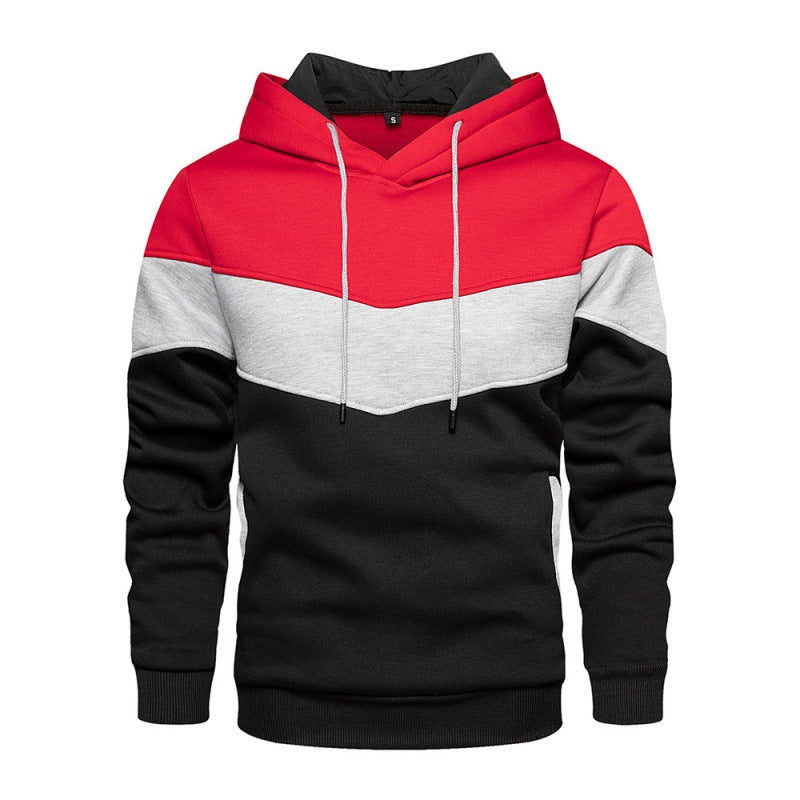 Herren hooded sweatshirt med kontrasterande färgblock och mjukt foder Eva Jonsson-Eva Jonsson