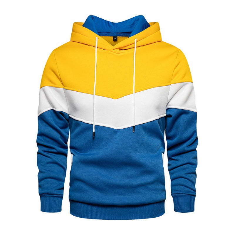 Herren hooded sweatshirt med kontrasterande färgblock och mjukt foder Mirla-Eva Jonsson