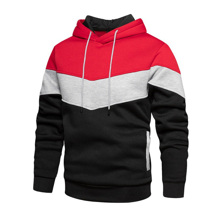 Herren hooded sweatshirt med kontrasterande färgblock och mjukt foder Mirla-Eva Jonsson