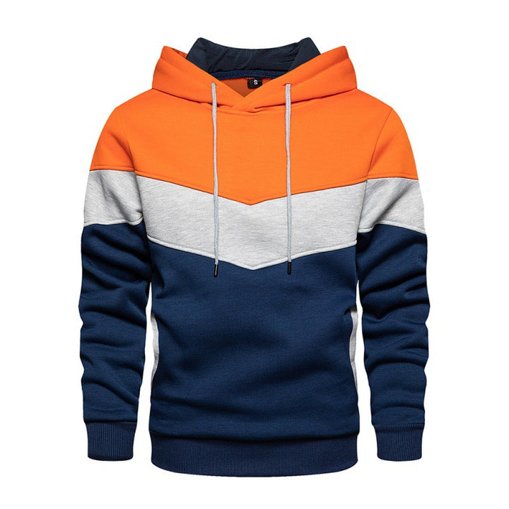 Herren hooded sweatshirt med kontrasterande färgblock och mjukt foder Mirla-Eva Jonsson