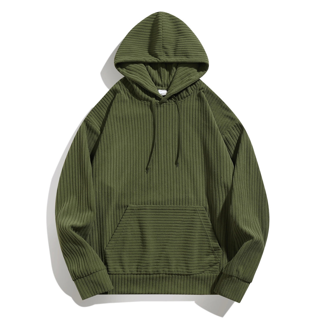 Herren hooded sweatshirt med strukturerad ribbtextur och praktiska fickor Mirla-Eva Jonsson