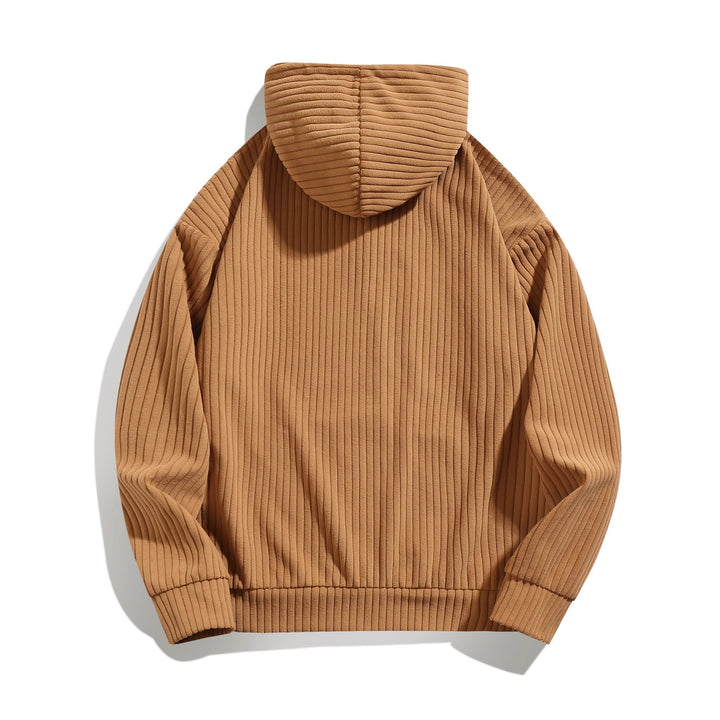 Herren hooded sweatshirt med strukturerad ribbtextur och praktiska fickor Mirla-Eva Jonsson