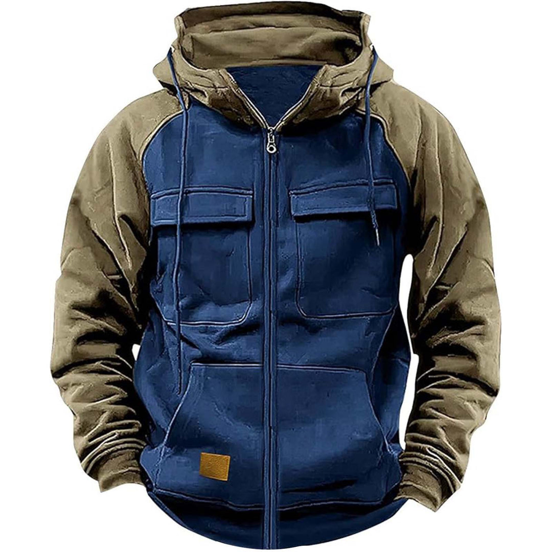 Herren hoodie jacka med praktiska fram-utility-fickor och högt krage Mirla-Eva Jonsson