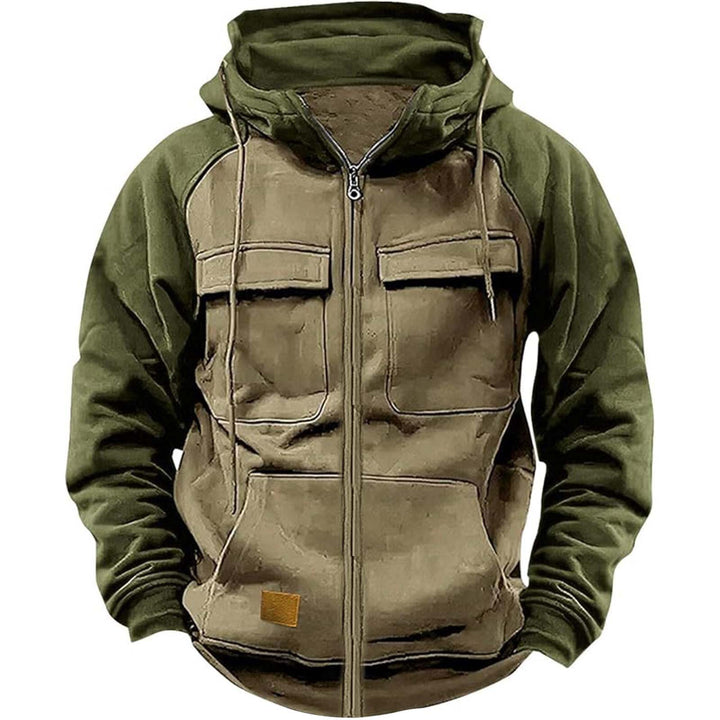 Herren hoodie jacka med praktiska fram-utility-fickor och högt krage Mirla-Eva Jonsson