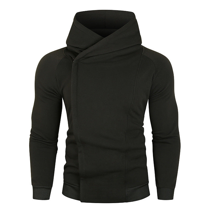 Herren hoodie med asymmetrisk dragkedja och hög krage Eva Jonsson-Eva Jonsson