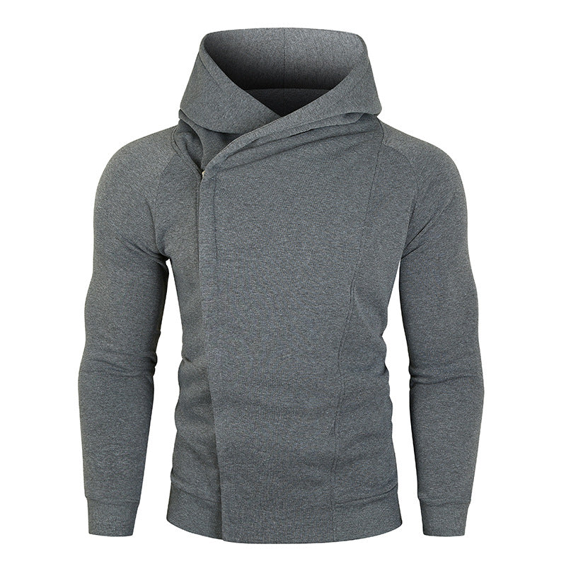 Herren hoodie med asymmetrisk dragkedja och hög krage Eva Jonsson-Eva Jonsson