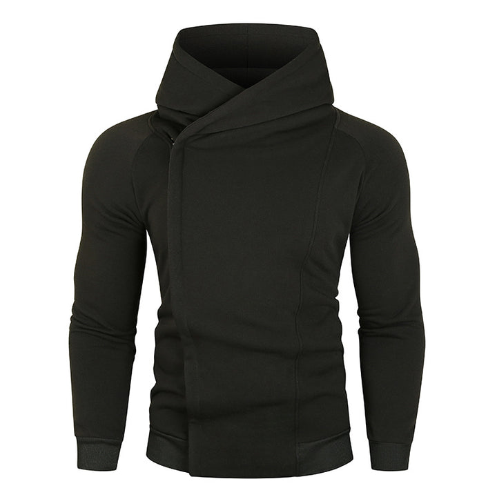 Herren hoodie med asymmetrisk dragkedja och hög krage Mirla-Eva Jonsson