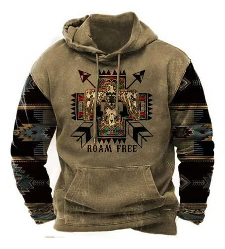 Herren hoodie med dynamiskt marmor mönster Mirla-Eva Jonsson