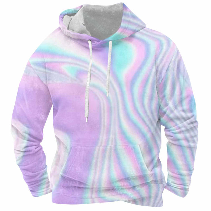 Herren hoodie med dynamiskt marmor mönster Mirla-Eva Jonsson