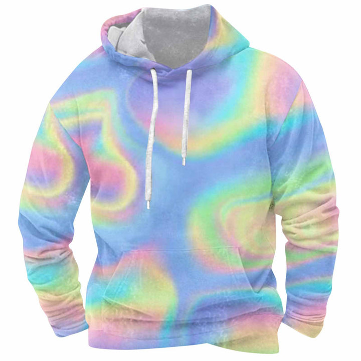 Herren hoodie med dynamiskt marmor mönster Mirla-Eva Jonsson