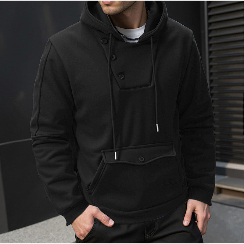 Herren hoodie med knapplåsning och praktiska fickor Mirla-Eva Jonsson