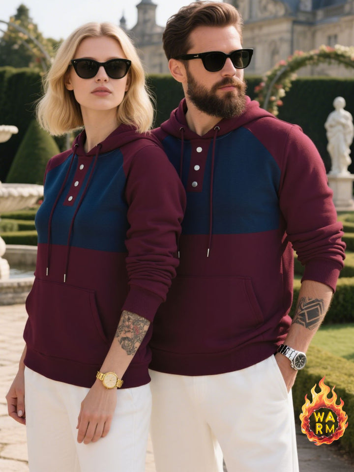 Herren hoodie med knappslå och sportig design Eva Jonsson-Eva Jonsson