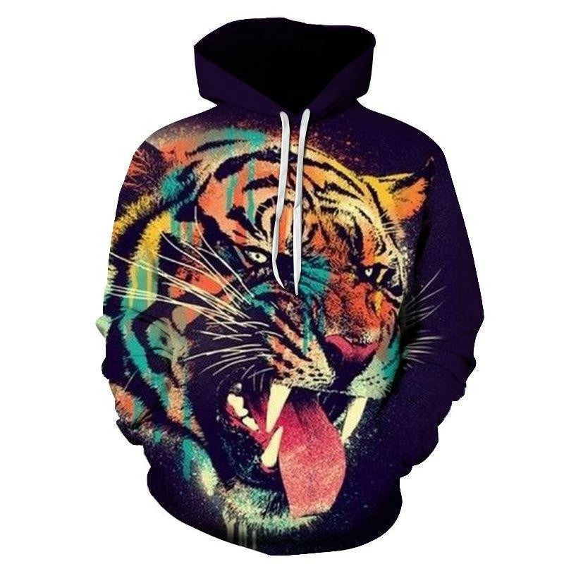 Herren hoodie med kreativ varg grafik Mirla-Eva Jonsson