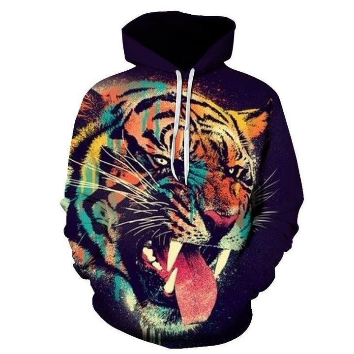 Herren hoodie med kreativ varg grafik Mirla-Eva Jonsson