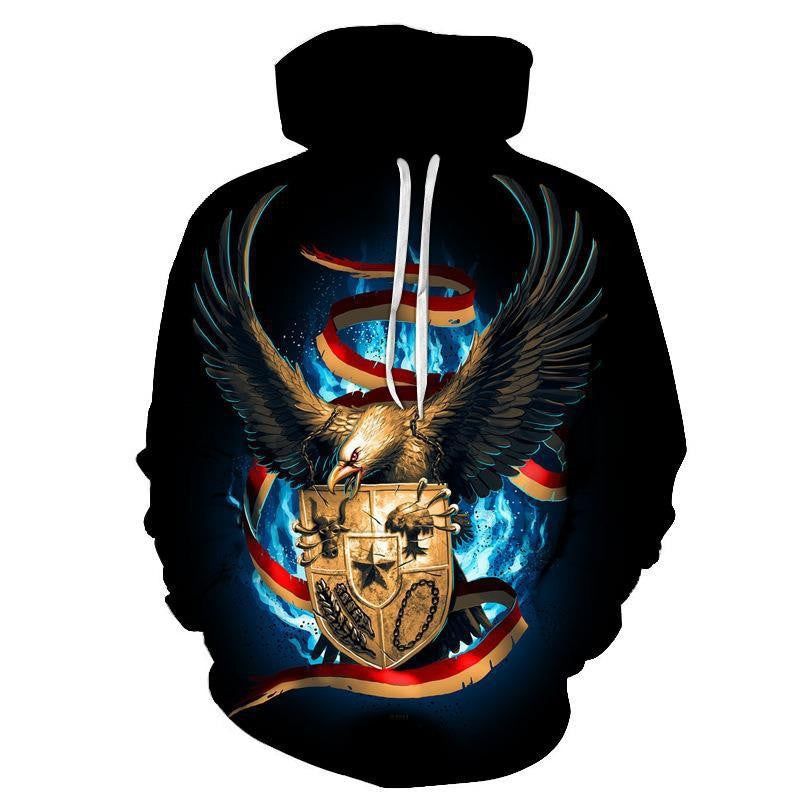 Herren hoodie med kreativ varg grafik Mirla-Eva Jonsson