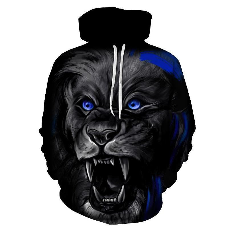 Herren hoodie med kreativ varg grafik Mirla-Eva Jonsson